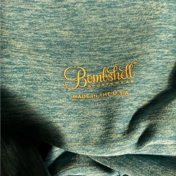 Bombshell Sportswear Teal One-Shoulder bra top - Picture 4 of 5